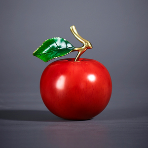 李家匠 全铜摆件《吉祥苹果》铜工艺品 家居礼品 客厅桌面装饰品