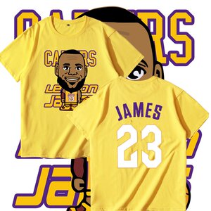 湖人球衣23号詹姆斯短袖版