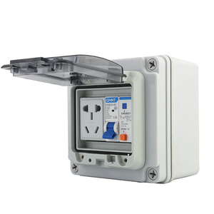 户外小型防水插座箱空开关带漏保护罩工业明装室外防雨五孔配电箱