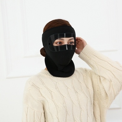 帽子神器防寒麾托车防风面罩脸罩摇粒绒小面罩防风沙镜片r防尘头