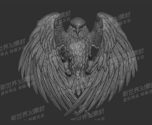 老鹰翅膀浮雕鸟精雕图jdp灰度图bmp雕刻图3d平雕模型stl三维obj图