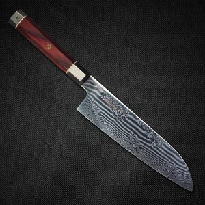 日本进口三昧zanmai荒波大马士革钢vg10双核钢家用菜刀三德切片刀