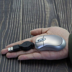 笔记本 USB迷你伸缩鼠标小巧便携有线可伸缩家用办公微型鼠标