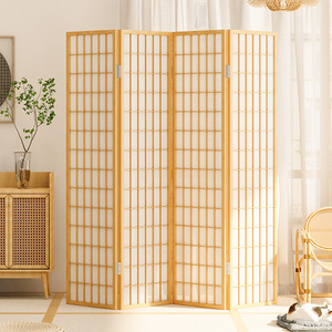 日式屏风折叠移动隔断客厅直播家用卧室门店铺木质遮挡装饰背景墙