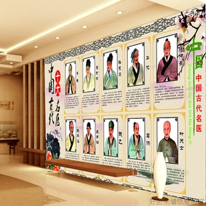 中国古代中医十大名医挂图华佗画像扁鹊李时珍孙思邈张仲景壁纸