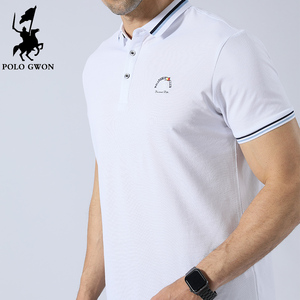 美国保罗polo衫 gwon男短袖夏季高端大牌商务纯色刺绣半袖翻领t恤