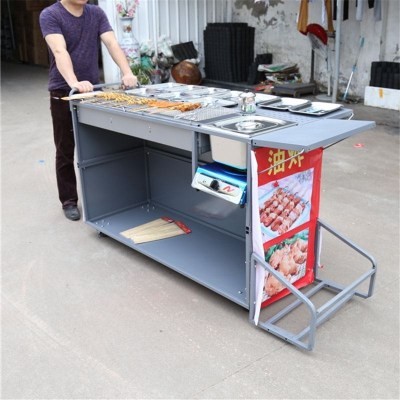 炸串车摆摊油炸商用街边三轮小吃烧烤架子夜市餐车e小推车早餐折