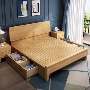 床实木2x22米大床2000×2200乘两米二宽北欧双人主卧婚床现代简约