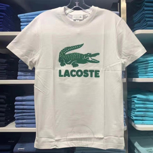 代购正品lacoste法国鳄鱼圆领纯棉宽松纯色休闲男士短袖t恤打底衫