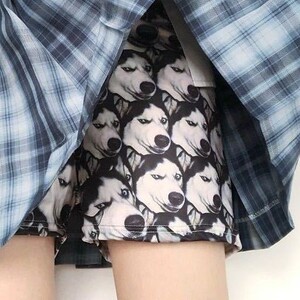 jk制服神烦狗头安全裤女打底裤防走光看你马沙雕恶搞笑哈士奇怪夏