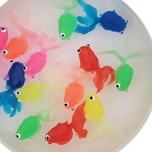 日本捞鱼玩具宝宝早教儿童嬉水仿真金鱼网兜硅胶小鱼软胶动物益智