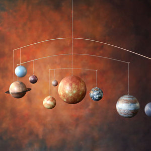 荷兰进口am装饰摆设挂饰活动天体仪太阳系九大行星立体悬挂模型