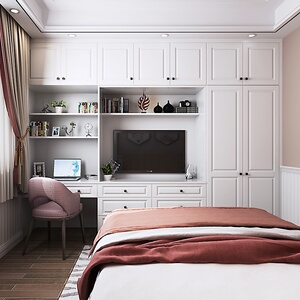 玛格整体衣柜定制简欧卧室衣柜电视柜组合衣柜全屋家具定做