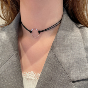双层圆环项圈颈带女短款choker颈链2021年新款潮时尚百搭脖子饰品