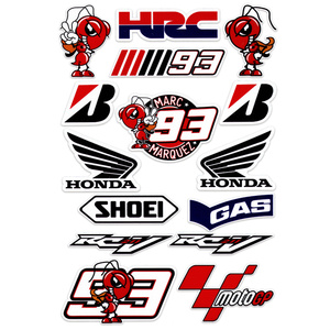 新款摩托车反g光贴纸93号马奎斯机车motogp改装红蚂蚁尾箱头盔装