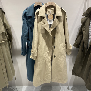 百靓苑821q03正品2021秋季新时尚减龄赫本风过膝长款风衣外套女潮