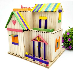 一次性筷子手工制作材料包创f意房子模型成品diy工艺品竹棒模型平