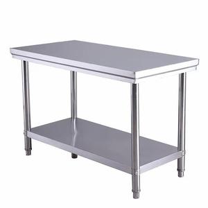 双层不锈钢操作台厨房专用工作台切菜桌子家用台面饭店商用打荷