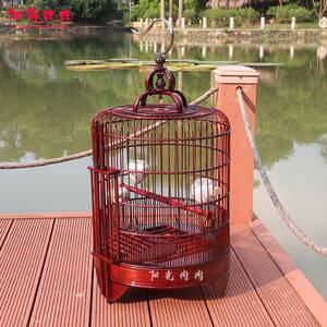 高档广式清远广西竹制画眉鸟笼子大号广东36公分全套手工圆生头八