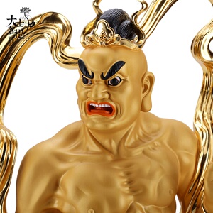 台湾贴金纯铜哼哈二将神像佛s教守护寺庙门神神将护法金刚力士