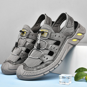 足力健老人鞋夏款男士爸爸凉鞋软底舒适透气运动户外中老年健步鞋