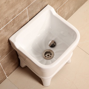 i恒尔卫浴高温陶瓷拖把池o带溢水孔洗拖布池阳台蹲布盆卫生间2022