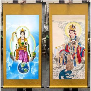 道教地母神像后土娘娘画室内精品画像精品挂画卷轴装饰画国画包邮