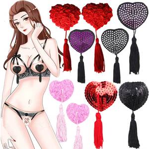 女性感情趣乳贴流苏亮片血滴子爱心胸贴隐形乳头贴文胸饰品骚激情