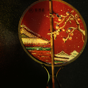 做绣者法式刺绣苏绣故宫礼品团扇套装手工绣花diy材料包网络课程