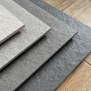 地铺石花园陶瓷通体颗粒粗犷石纹瓷砖户外庭院别墅防滑灰色麻面仿