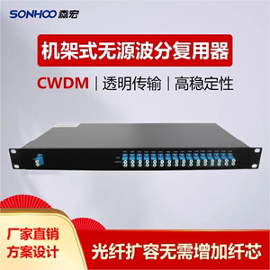 森宏 16/18通道1U机架式 CWDM无源波分复用器 合波分波 mux/demux