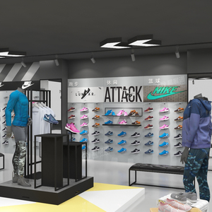 专卖店鞋店鞋架展示架商用落地锁墙直播带货背景鞋墙货架tb