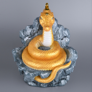 灵蛇神像汉白玉蛇仙蟒仙像家用供奉堂口保平安蛇仙子像生肖蛇摆件