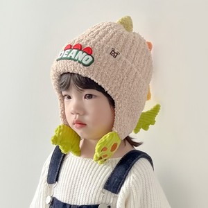 儿童帽子秋冬男孩可爱卡通毛绒帽女童加厚保暖防风宝宝护耳套头帽