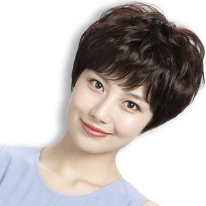高档女全套套f光头专用片头顶真人发丝中老年假发头妈妈仿真发奢