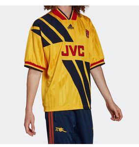 阿森纳复刻球衣93-94正品复古客场短袖14号奥巴梅扬足球服hk5626