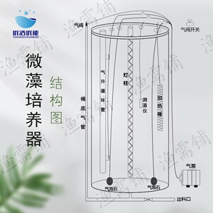 微藻培养器200l有机玻璃光生物反应器藻类培殖卵囊藻培养基.
