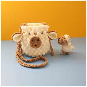 小羊毛线编织包包斜挎包粗毛线钩针手工编织diy材料包送闺蜜礼物