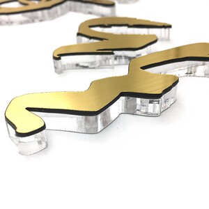 拉丝金银双色板字雕刻亚克力水晶有机玻璃字牌定做公司背景墙门牌
