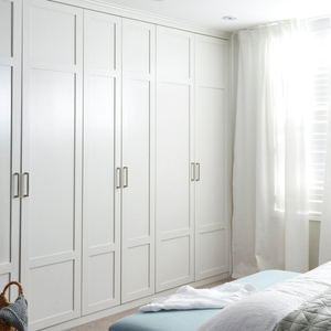 定制衣柜走入式平开门衣柜北欧风赤杨实木白色灰色定制开发衣帽间