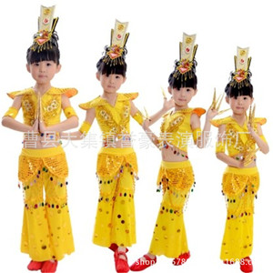 儿童千手观音表演服装女童演出服古典舞敦煌飞天舞蹈服泰国