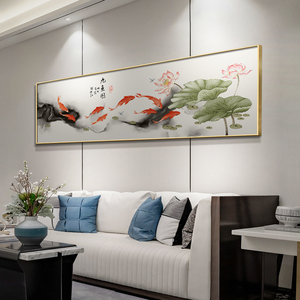 卧室九鱼画招财