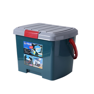 水鱼可坐塑料桶带盖桶凳收纳物车B载洗车储桶桶户外手提方形钓桶