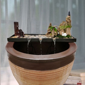 水缸造景摆件流水养鱼家用材料懒人鱼缸自循环阳台家庭水景观赏