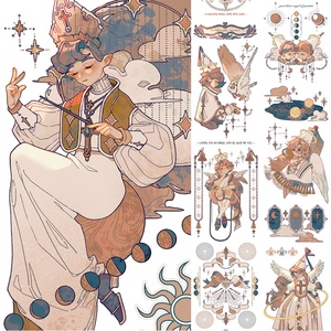 新七天x黄皮桑可爱少女祈祷天使手帐pet和纸胶带w贴纸手帐分装文