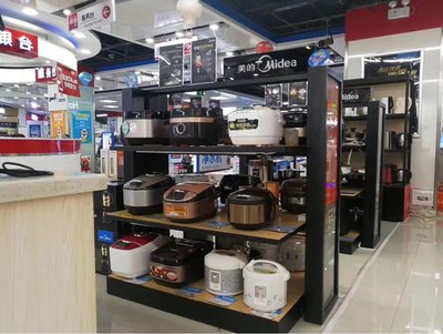 小家电中岛柜展示柜炒锅电饭锅展架货架电磁炉展台多用锅电器展柜