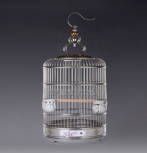 400人付款淘宝天寿不锈钢鸟笼百灵鸟笼子精品圆形川笼大型豪华大号