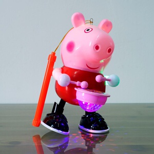 灯笼玩具儿童手提发光彩投影音乐电动小猪佩琪奇中秋节元宵花灯