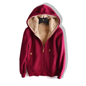 秋冬纯棉加厚保暖一体羊羔绒连帽卫衣加大码运动休闲男女同款外套