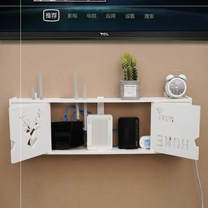整理墙面线盒装饰架子双层网线客厅电视柜宿舍waifai路由器收纳盒